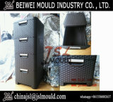 Injection Plastic Rattan Design 4 Drawers Cabinet Mould