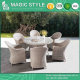 Rattan Wicker Dining Set with Sunproof Cushion Outdoor Dining Chair Garden Dining Table Wicker Weaving Dining Set Patio Wicker Coffee Chair
