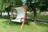 High Quality Outdoor Furniture Garden Wood Fabric Rocking Swing Chair
