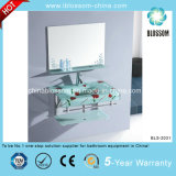 Wall Mounted Mirrored Lacquer Tempered Glass Wash Basin Cabinet (BLS-2031)