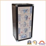 Durable Wooden Linen Marine Print Cabinet or Chest with Drawers