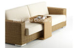Brown Polyrattan Garden Seat/Wicker Patio Furniture/Living Room Sofa