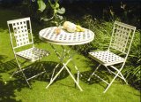 Eco-Friendly 2014 Newest 3PCS Superior Fashion Decorative White Metal Steel Foldable Furniture Outdoor (PL08-3591/3593)