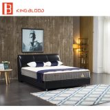 King Size Genuine Leather Upholstery Simple Style Bed for Bedroom Set
