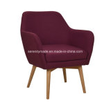 Hot Sale Charles Upholstered Fabric Lounge Chair with Wooden Legs