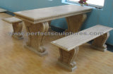 Stone Marble Garden Table Bench for Antique Garden Decoration (QTS014)