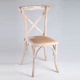 Limewash Wooden X Cross Back Chair for Wedding Event