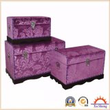 Bedroom Furniture Floral Fabric Handmade Wooden Storage Chest 3-PC Trunk