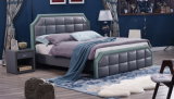 Bedroom Furniture PU/Leather Double/King Soft Bed with Headboard