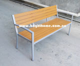Outdoor Garden Double Chair Aluminum Plastic Wood