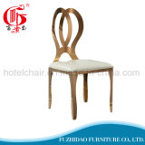 Stainless Steel Stackable Gold Banquet Chairs with White Cushion