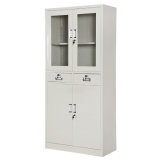 with Two Drawers up Glass Down Metal Doors Office Use Storage Filing Cabinet