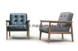 American Style Wooden Leather Sofa Chair (D-67)