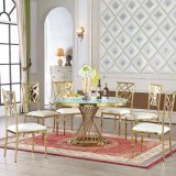Modern Royal Stainless Steel Dining Set with Six Chairs and Table