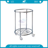 AG-Ss081 Hospital Stainless Steel Dressing Trolley for Dirty Clothes