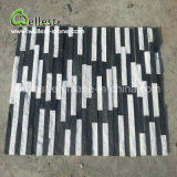 Concise Black & White Thin Strip Quartzite Ledge Stone Decorative Board