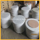 Custom Cheap Guangxi White Marble/Stone Round Coffee/Dinner Table-Top