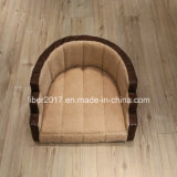 Soft Brown Leather Cat Dog Sofa Pet Bed