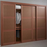 Oppein Classic Brown Sliding Door MDF Leather Wardrobe (OPY2010A-26#)
