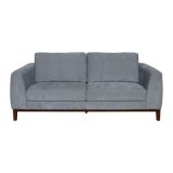 Western Style Grey 4 Seat Leather Living Room Sofa with Wooden Legs/Pillows