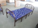 Latest Modern Designs Single Folding Metal Bed with Mattress