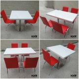 White Artificial Stone Canteen Cafeteria Table