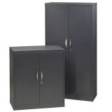 Black Powder Coating Plastic Handle Metal Swing Door Half Height Storage Office Cupboard