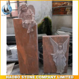 Hot Sale of Red Granite Angel Headstone, Tombstone