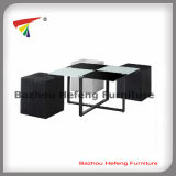 Modern and Luxury Tempered Glass Coffee Table, Powder Coated Frame (CT024)