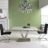 Modern Dining Room Furniture Marble Top Stainless Steel Dinner Table