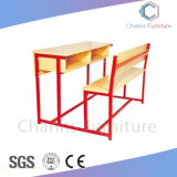 Good Quality Red Frame Wooden Stuedent Table with Bench (CAS-SD1813)