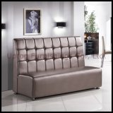 Solid Wooden Luxury PU Leather Buckle Back Restaurant Sofa (SP-KS100)
