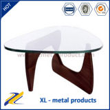 Replica Glass Top Walnut Stand Coffee Table