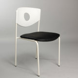 White Steel Tube Stackable Plastic Chair Price