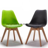 Furniture Beech Wood Legs PP Plastic Chair with Cushion