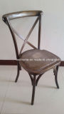 Antique Vintage Durable X Cross Back Chair with Rattan Seat