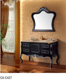 Black Classical Solid Wood Bathroom Cabinet