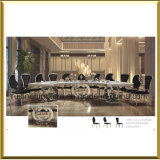 Luxury Stainless Steel Half Moon Table and Dining Chair for Banquet Wedding