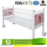 Powder Coated Steel Flat Children Bed With Covered Casters