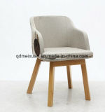 The New Simple Fashion Cloth Art Solid Wood Dining Chair Hotel Restaurant Cafe Chair Recreational Chair Armrest (M-X3328)