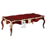 Hotel Lobby Antique Carved Wooden Coffee Table in Mahogany Finish