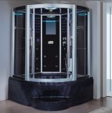 1350mm Sector Black Cloudy Steam Sauna with Jacuzzi and Shower (AT-GT0201F)