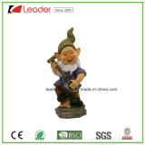 Polyresin Garden Happy Gnome Figurine with a Shovel Dancing for Home and Lawn Decoration