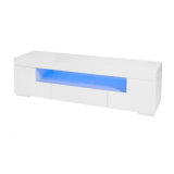 Modern TV Unit White High Gloss with Blue LED Light