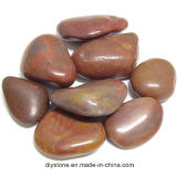 Red Polished River Stone Decoration