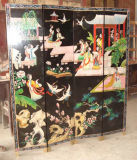 Antique Chinese Painted Black Screen Lwl-02