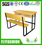 Cheap Wooden School Table with Bench Sf-46D