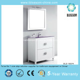 White Color Glass Counter Top Bathroom Vanity (BLS-16074)