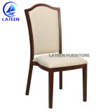 Wood Like Metal Fabric Restaurant Chair