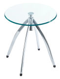 Desk Furniture Glass Table with Stainless Steel Leg (C91)